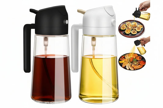 2IN1 Replacement for Oil Take Dispenser Mister Plastics Bottle with 2Pcs Brush Spray Pour Cooking Spritzer BBQ Oil Spray Bottle